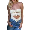 Damesbadmode Dames S 3D Bloem Bandeau-badpak Zomer Strapless Rozet Uitgesneden badpak Bikini Jumpsuit