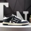 Designer skel-top casual skor skelett ben löpare topp låg skel skelett kvinnor män retro sneakers svart vit äkta läder snörning upp sko