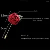 Brooches INS Korean Bridegroom Wedding Cloth Art Hand-Made Rose Flower Brooch Lapel Pin Jewelry Men's Suit Tie Pins Accessories