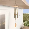 Gold Finish Home Decoration Wind Chime Metal and Wood Wall Hanging Decor 28 in Chimes Crafts Garden 240122