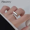 Cluster Rings Foxanry 1 PCS Silverfärg Smidig geometrisk manschettring för kvinnor Par Minimalistiska kreativa icke-blekande bröllopsfestsmycken