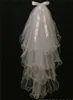 2020 vente pas cher voiles De mariage courte longueur quatre couches perlé voile Veu De Noiva mariage Veil66116395179702