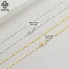 Rinntin 925 Sterling Silver Paperclip Neck Chain Fashion 14K Gold Link Stain Stainclaces for Women Silver Dainty Jewelry SC39 240118