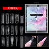 120 stuks set transparante nepnagels acryl Franse nagelcapsules volledige dekking nepnageltip accessoire tool 240127