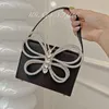 Borse con scatola a farfalla con strass lucidi per donna Elegante boutique Pochette da sera in raso di cristallo Qualità per feste di matrimonio 240125