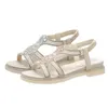 Sandalen Sommer römische Damen 2024 Slope Heel Strass Student Freizeit für Frauen Größe 11 breite Breite