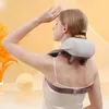 Shiatsu nek- en rugmassageapparaat met rustgevende warmte Draadloos elektrisch deep tissue 5D knedend massagekussen Schouderbeenlichaam 240118