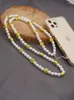 Link Bracelets Go2Boho 2024 Telephone Jewelry Phone Charm Beads Chains Lanyard Beach Pearl Chain For Women Mobile Accessories Pendant