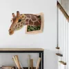 Figurines décoratives Sculpture de girafe facile à installer 3D créative sans odeur nouveauté statue animale pour la maison largement applicable à suspendre au mur