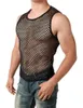 Débardeurs pour hommes Hommes Gilet Undershirt Vêtements Nylon Mesh Chemise Voir à travers Sheer Manches longues T-shirts Sexy Sous-vêtements transparents