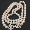 sell 89mm 80cm white natural freshwater pearl necklace long sweater chain fashion jewelry 240123