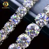 China Manufacturer Big Stone Moissanite Tennis Chain Necklace 10mm 8mm Pass Diamond Tester Luxury Jewelry Anniversary Gift