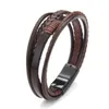 Delysia King Trendy Leather Braided Bracelet Alloy Magnetic Clasp Bracelets for Men