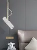 Hanglampen Nordic Rechte Buis Roterende Verlichting Moderne Woonkamer Slaapkamer Nachtkastje Deco Hangende Kledingwinkel LED-verlichting