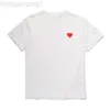 デジーナーCDGS TシャツCOMMES DES GARCONS RED HEART EMBROIDERY HALD SLEEVED MENS AND WOMENS BLACK PLAY COMBED COTTON TIMTREVES 2024 24SS