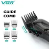 VGR002 9000RPM Magnetic Motor Salon Hair Cut Machine Cordless Rechargeable Professional Hair Clipper for Men 240124
