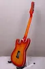 Anpassad butik Stevie Ray Vaughan SRV nummer ett Hamiltone Cherry Sunburst St Electric Guitar Bookmatched Curly Maple Top Flame MA8380201