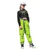 Stage Wear Enfants Street Hip-Hop Dance Costume Ensemble Filles Pull à manches longues Pantalon vert Jazz Performance Costumes Tendance BL4973