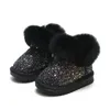 Dzieci buty śniegowe 0-10 lat dla dzieci Pink Girls Dziewczyny Zimowe buty Pluszowe moda Platsform Krótkie buty Czarne szary 240130