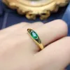 Кольца кластера 2024 Натуральный Изумруд Обручальное кольцо для женщин Размер 4X6 мм Серебро 925 пробы с позолотой Повседневная одежда Подарок