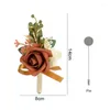 Fleurs décoratives 1 pièce, Corsage de mariage pour hommes, boutonnière de mariage, épingles de marié, fleur en mousse rouge Rose, fournitures de fête