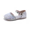 Girls Princess Shoes Little Girls Rhinestone Dress Single Shoes Children's Leather Shoes Silver Soft-soled Crystal Show Shoes Baby Summer Sandals