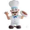 Gratis leverans utomhusaktiviteter 8MH (26ft) Reklammodell Uppblåsbar kock Cook Man med pizza, 2024 Ny uppblåsbar kockballong