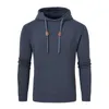 Mannen Herfst Casual Hoodies Lange Mouw Trekkoord Sweatshirt Trainingspak Hoody Streetwear met Plaid Jacquard 240202