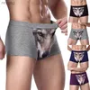 Briefs trosor 4st 3d påse underbyxor män modal manlig underkläder vargboxare man gay roliga shorts tecknad anime mens boxare stora storlekar yq240215