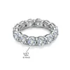 Cluster gra certifié Moissanite Diamond Ring 925 Sterling Sliver glacé hip hop tennis Eternity Band lien cubain bijoux fins