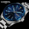 Carnival Top Luxury Mens Watches Tritium T25 Luminous Double Calendar Quartz Watch Men vattentäta armbandsur Relogio Masculino T200409
