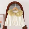 Jackets Girls Coat Lace Lapel Autumn Baby Cardigan Formable Cute Top