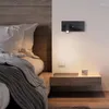 Vägglampan minimalistisk LED -läsningsljus för sovrum el nattbok rotation sängplats med switch USB -laddning