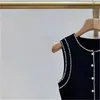 Casual Kleider 2024 Frühling Sommer Frauen Perle Verziert Strickkleid Weibliche Gestrickte Slim Fit Rundhals Ärmellose Schwarze Midi Roben