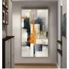 Handpainted Large Textured Oil Painting Modern Abstract POP Geometry Wall Art Picture Vertical Living Room Porch Entrance Decor 240123