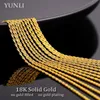 Yunli Real 18K Gold Twisted Chain Necklace Simple Style Pure AU750 Hemp Rope Chain for Women Fine Jewelry Gifts 240118