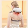 Shiatsu nek- en rugmassageapparaat met rustgevende warmte Draadloos elektrisch deep tissue 5D knedend massagekussen Schouderbeenlichaam 240118
