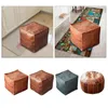 Pillow Boho PU Leather Pouf Cover Hassock Storage Ottoman Wedding Gifts