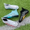 Mans Soccer Shoes TFFG High Top Adult Kids Outsole NonSlip Football Boots Lawn Cleats Outdoor Training Sneakers Arrival 240130