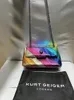 Kurt Geiger London Sacs à bandoulière patchwork multicolores pour femmes UK Marque Designer Fashion Trend Sac à main PU Sac à bandoulière 240124