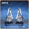 EWYA 100% réel 2CT D couleur boucles d'oreilles pour les femmes fête S925 en argent Sterling diamant boucle d'oreille bijoux fins en gros 240119