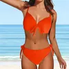 Costumi da bagno da donna 2024 Donne sexy carino diviso bikini costume da bagno a vita alta push up due pezzi spiaggia nuoto ragazzi costumi da bagno set