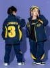 Stage Wear 2024 Jazz Dance Performance Costumes For Kids Loose Jacket Hiphop Pants Suit Girls Boys Hip Hop Rave Clothes DQS15235