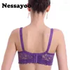 BRAS PLUS STORLEK FORESTANDE Ultra-tunn spets Sexig tunn bomullskopp knubbig Big Push Up Bh Bralette Encaje Modis Lingerie 105D#