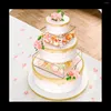 Jewelry Pouches Acrylic Cake Display Board Square Tray DIY Refillable Base For Wedding Party Birthday 15X15X10cm