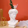 Vases Nordic Style Creative David Portrait Vase Resin Imitation Plaster Head Desktop Decorations Pen Holder Storage