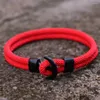 Charm Bilezikler Noter Erkek Ankrajı Çift Katman Deniz Braslet Hediyesi Onun için Sörf Mücevher Pulsera Roja Hombre MacRame Braclet