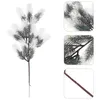 Decoratieve Bloemen 2 Stuks Kerst Vorst Wit Dennennaald Plant Decor Kunstmatige Picks Takken Kerst Plastic Bloem Faux