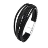 Delysia King Trendy Leather Braided Bracelet Alloy Magnetic Clasp Bracelets for Men