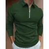 Langarm Herren Poloshirt Herbst Kleidung 2023 Mode Lässig Druck Lose Anliegende Reißverschluss Streifen Revers Pullover Männlich T-shirt 240124